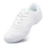 Stelle Cheer Shoes Girls White Cheerleading Dance Shoes Youth Athletic Training Tennis Sneakers for Competition Sport（White,13ML）