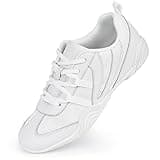 CADIDL Cheer Shoes Women Cheerleading Dance Shoes Tennis Athletic Flats Walking Sneakers for Girls White 8 (M) US