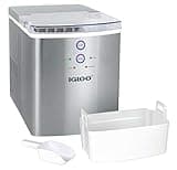 Igloo Electric Countertop Ice Maker Machine - Automatic and Portable - 33 Pounds in 24 Hours - Icecube Maker - Plastic Scoop and Basket - Ideal for Iced Coffee and Cocktails - Stainless Steel