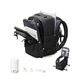 Vacuum Backpack Travel, Airback Backpack with Pump Personal Item Carry On Bag Flight Approved Laptop Work Seal Compression Backpacks Men Women Vacpack Waterproof Business College Casual Daypack Black