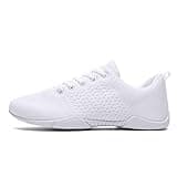 TWDKCHER Cheer Shoes for Womens White Youth Cheerleading Shoes Dance Athletic Training Breathable Fabric Dancing Lightweight Competition Comfortable Sport Girls Cheer Sneaker