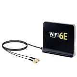High Gain 12dBi WiFi 6E Antenna with Magnetic Base – Tri-Band 2.4GHz/5.8GHz/6GHz, 3FT RG174 Cable, RP-SMA Connector for Enhanced Signal on Desktop PCs and WiFi Routers