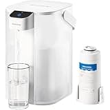Waterdrop Electric Water Filter Pitcher, Rechargeable 200-Gallon Water Dispenser, Instant 15-Cup Countertop System, NSF/ANSI 401&53&42&372, Reduce PFAS, Lead, Chlorine, White, NOT Reduce TDS