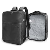 SUOCO Travel Vacuum Backpack, 60L Seal Compression Air Vac Bag Back Pack with Travel Pump, Carry On Suitcase Luggage Flight Approved for Men Women Personal Item, Black