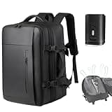 ANQAROS Vacpack Backpack, Air Backpack With Pump, 60L Expandable Backpack with Vacuum Compression, Anti Theft Vacpack Travel Vacuum Backpack (black 2)