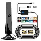TV Antenna, Amplified HD Digital TV Antenna,Miles Coverage Range Supports 4K 8K 1080p for Smart HDTV and Older TVs，with High Performance Coax Cable