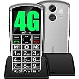 artfone 4G Volte Big Button Cell Phone Unlocked for Seniors, Senior Cell Phone for Elderly & Kids with SOS Button, 2MP Camera, 2.4" Display, Loud Speaker, Charging Dock,1800mAh - Silver