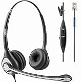 Wantek Cisco Phone Headset with Microphone Noise Cancelling, RJ9 Telephone Headsets Compatible with Cisco Office Phones 7940 7942 7945 7960 7962 7965 7811 7821 8811 8841 8845 8851 Plantronics M12 M22