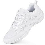 Smapavic Cheer Shoes for Women White Cheerleading Dance Shoes Training Athletic Comfortable Sneakers Size 7