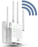 WiFi Range Extender Signal Booster, 1200Mbps Dual-Band Extender for Home, Up to 12880 sq.ft Coverage, Supports 105 Devices, 4 External Antennas, Ethernet Port, WiFi Extender for Home & Office Use