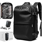 BlackVoyage Airback Vacuum Seal Compression Travel Backpack 60L Expandable Vacpack Water Resistant TSA Lock Airbag Black (Electric Air Pump Included)