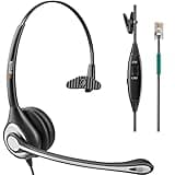 Wantek Corded Telephone Headset Mono w/Noise Canceling Mic Compatible with ShoreTel Plantronics Polycom Zultys Toshiba NEC Aspire Dterm Nortel Norstar Meridian Packet8 Landline Deskphones(F600S2)