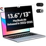 Peslv Magnetic Privacy Screen for Macbook Air 13.6/13 Inch (2022-2025, M2, M3, M4), Removable Matte Anti Glare Blue Light Protector Private Security Filter for 13.6inch Mac Laptop Computer