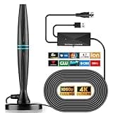 TV Antenna Indoor, Antenna for Smart TV Antenna for Local Channels, Support 4K 1080p with Signal Booster, Long Range HD Reception with Amplifier