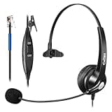 Callez RJ9 Phone Headset with Noise Cancelling Mic & Mute Switch, Corded Telephone Headset for Cisco 8851 8845 8841 8811 7965 7962 7945 7941 7841 7821 6941 6851 Plantronics M12 Office Landline Phones