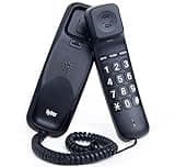 Tyler Landline Corded Phone - Big Button for Seniors - Loud Ringer for Hearing Impaired - Wall Mountable - LED Call Light Indicator - Volume Control - Power Outage Safe - Home Phone Black (TBBP6-B)