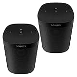 Two Room Set Sonos One SL - The Powerful Microphone-Free Speaker for Music and More - Black (Renewed)