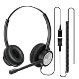 MKJ Cisco Telephone Headset with Microphone Noise Cancelling, Wired Headphone for Call Center Office, Dual Ear Phone Headset with RJ9 Jack for Cisco 7861 7942G 7945G 7960 7961G 7962G 8841 8861 9971