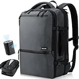 Dinictis Airback Backpack with Pump，Expandable to 60L Backpack with Vacuum Compression， Vacpack Backpack for Travel- Dark Grey