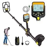Metal Detector for Adults Waterproof - 2000mAh Chargeable Professional Cordless Gold Detector with LCD Display, Retractable Foldable Higher Accuracy Metal Detector with 10" IP68 Coil - OKESAM