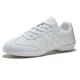 TWDKCHER White Cheer Shoes for Girls Womens Cheer Shoes Youth Girls Cheerleading Shoes Competition Gear Dance Tennis Sports Training Athletic Comfortable Flats Breathable Soft Kids Cheer Sneakers