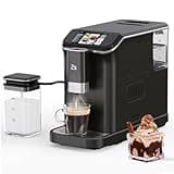 GarveeTech Fully Automatic Espresso Machine, Coffee Espresso Machine with Automatic Milk Frother for Latte, Cappuccino, Built-in Grinder, One-Touch Single/Double Shot for Espresso, 7 Coffee Varieties