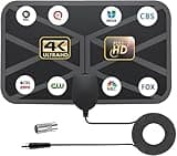 TV Antenna Indoor, TV Antenna for Smart TV & All Old TVs, Digital Indoor HDTV Antenna 530+ Miles Range - Supports 4K 1080p HD with Amplified Signal Booster, 10ft Coax Cable - Free Local Channels