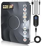 2025 Digital Antenna for Smart TV Indoor, 2200+ Miles Long Range HD TV Antenna for Local Channels with Signal Booster Amplifier, Support 8K 4K 1080p for All TVs - 38FT Coax Cable