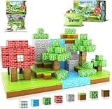Magnetic Blocks-Build Mine Magnet World Edition, Magnetic Toys for Boys & Girls Age 3-4 4-5 6-8,STEM Montessori Sensory Toys for Toddlers Gifts for 3+ Years Old,48PCS Fidget 1" Cubes Construction Toys