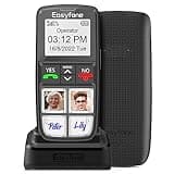Easyfone T6 4G Picture Button Cell Phone for Seniors and Kids | Easy-to-Use | Clear Sound | Easy Charging Dock | SOS Button | SIM Card Included | Good for Dementia, Alzheimer's and Kids (T6 Black)