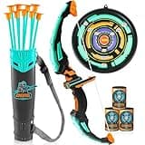 JOYIN Kids Bow and Arrow Set, LED Light Up Archery Toy Set with 9 Suction Cup Arrows, Target & Arrow Case, Indoor and Outdoor Hunting Play Gift Toys for Kids, Boys & Girls Ages 6-12
