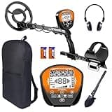 Metal Detector for Adults Professional, Gold Metal Detec tor,Higher Accuracy Gold Detector with Backlit LCD Display, 5 Mode IP68 Waterproof Metal Detector 10"Search Coil, New Advanced DSP Chip(Orange)