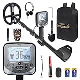 16 inch Depth Metal Detectors for Adults,19.2 kHz Professional Metal Detector High Sensitivity DISC&PP Mode Waterproof Gold Detector with Dual D Search Coil LCD Backlight Display Including Pinpointer