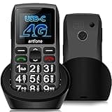 artfone 4G Volte Big Button Cell Phone Unlocked for Seniors Big Buttons Phone C1+4G for Elderly, Clear Sound, SOS Button, Convenient USB-C & Charging Dock, Talking Numbers