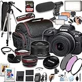 Canon EOS R100 24.2MP APS-C CMOS Sensor Mirrorless Camera with 18-45mm Lens, 128GB Extreme Speed Memory, Video Light, Microphone, Grip, Filters, Lenses, Case, Software, More (Premium Bundle) (Renewed)