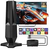 TV Antenna for Local Channels,Digital Antenna for Smart TV with 1900+ Miles Long Range,Antennas Indoor with Amplifier and Signal Booster, Portable HD Antenna Support 8K 4K 1080p TVs-30ft Coax Cable