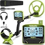 Hazlewolke Metal Detector for Adults, Rechargeable Battery for 20H Typical Use, 5 Professional Mode with Higher Accuracy 10” Waterproof Coil for Gold Detecting