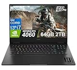 HP OMEN 16 Gaming Laptop (16.1" FHD 165Hz, Intel 13th Gen Core i7-13620H, 64G DDR5 RAM, 2TB SSD, NVIDIA Geforce RTX 4060 8GB) RGB backlit, 1080p Webcam, B&O, Wi-Fi 6E, Thunderbolt, Win 11 Home, Black